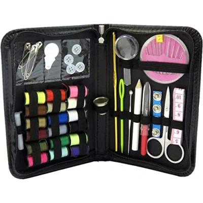 Image of Travel Sewing kit 64 PCS DIY Premium Supplies Mini for Home &amp; Emergency Filled with Mending and Needles, Scissors, Thimble, Thread, Tape Measure etc