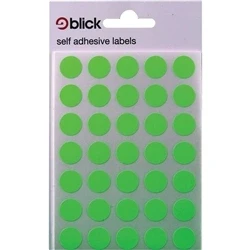 Image of Blick Labels, Fluorescent Green, Self Adhesive Stickers, Coloured Dot, Circles, 13mm, 140 for Home, Office, Family, School, Holiday Calendar Organising, Planner, Rewards Chart, Colour Coding