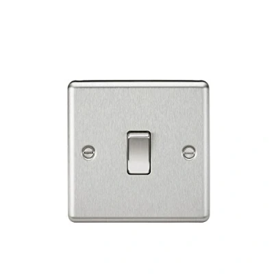 Image of KnightsBridge 20A 1G DP Switch Rounded Edge Brushed Chrome