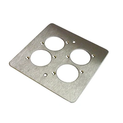 Image of AllMetalParts 4 Way XLR Single Gang Face Plate Brushed Stainless [PC]