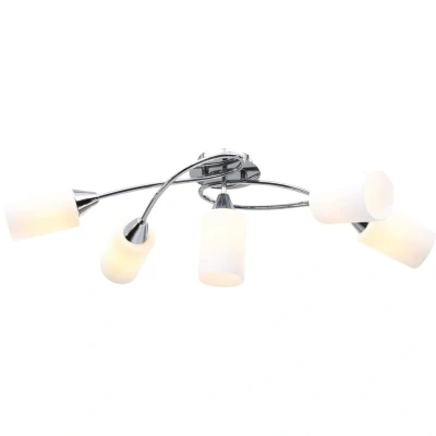 Image of vidaXL Ceiling Lamp with Ceramic Shades for 5 E14 Bulbs White Cone