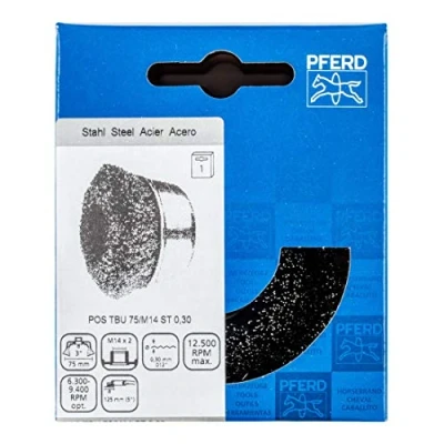 Image of Pferd POS TBU 75/M14 Steel Wire 0.30 SG Threaded Cup Brush