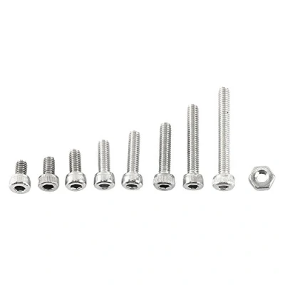 Image of 300pcs M2.5 A2 Stainless Steel Hex Socket Screws With Nuts Assortment, Full Thread, Plain Finish(A: Cover head)