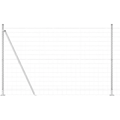 Image of vidaXL Euro Fence with 7 Flanged Posts 1.6x10 m Galvanised Steel