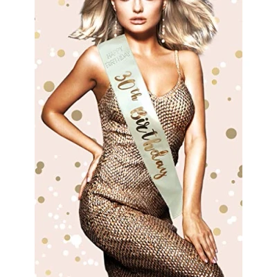 Image of Alandra Birthdays RGS 30 30th Cream &amp; Rose Gold Metallic Birthday Sash, One Size