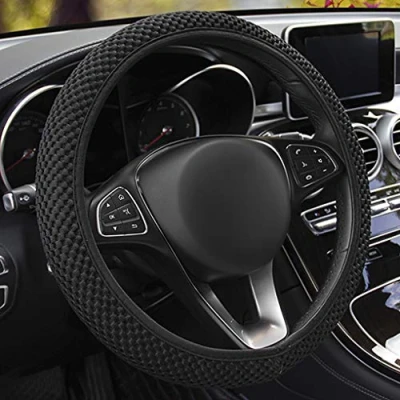 Image of Elastic Steering Wheel Cover Universal 15 inch/38CM Breathable Mesh Anti slip Sleeve Protector…