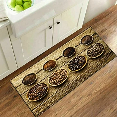 Image of Textile Home 3D Non Slip Kitchen Floor Mats Fruit Washable Rug Small &amp; Large (Fruit Variety Coffee, 50 x 150 cm)