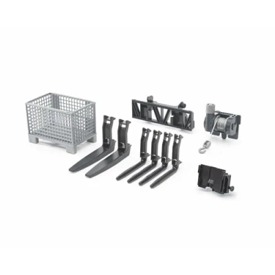 Image of Bruder Pallet, Cable Winch and Forks Accessory Set