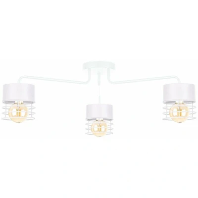 Image of Atollo Multi Arm Semi Flush Ceiling Light White, 70cm, 3x E27