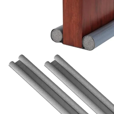 Image of ALAYSTAR 2 Pack Double Foam Under Door Draught Excluder Energy Saving Soundproof Insulator Sweep Stopper Seal Draft