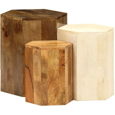 Image of vidaXL Coffee Table Set 3 Pieces Solid Mango Wood