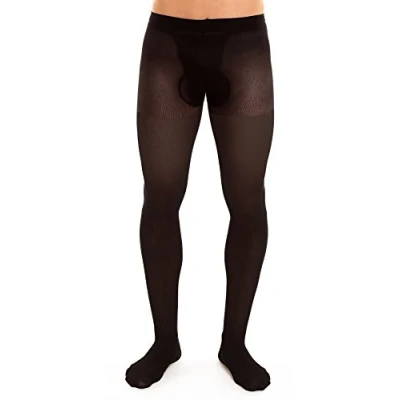Image of GLAMORY Men&#039;s 40 Support Tights Sports Leggings, den, Black, L Große Größen