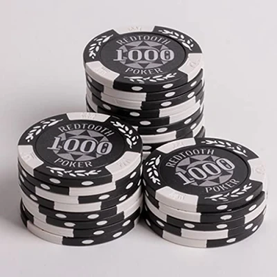 Image of Redtooth Poker 1,000 Value 14g Numbered Casino Chip Roll