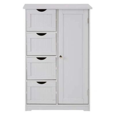 Image of Premier Housewares Bathroom Storage Cabinet, Wood, White, One Size