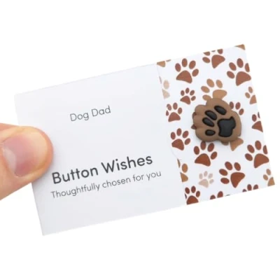 Image of Dog Dad Button Wishes Sew On Token Mini Gift Cracker Filler