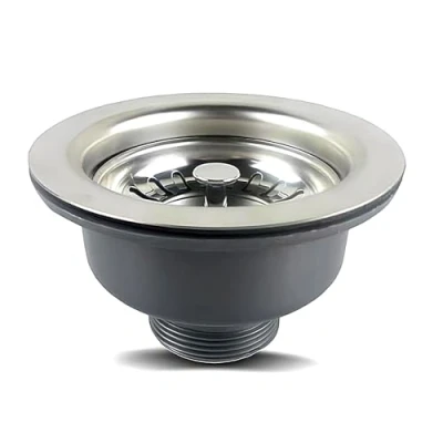 Image of 114MM Sink Waste,Sink Collection, Stainless Steel and PVC Kitchen Basket Strainer Plug Waste G1½&quot;