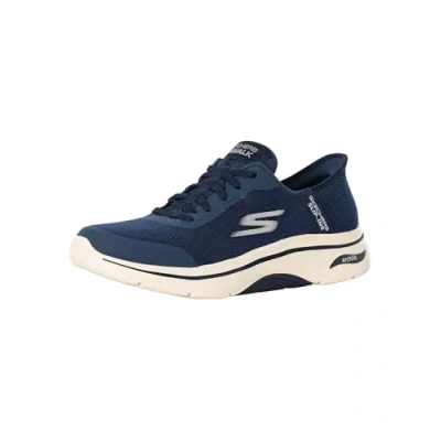 Image of Skechers Men&#039;s Hands Free Slip ins GO Walk Arch FIT 2.0 Simplicity 2 Sneaker, Navy Textile/Synthetic, 13 UK