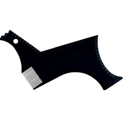 Image of 1pc Beard Shaping Tool Hair Liner Template Pro Stencil Comb Shaper for Styling with Trimmer,Razor or Clippers Man(Black)