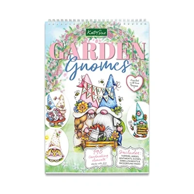 Image of Katy Sue Garden Gnomes Paper Craft Pad for Card Making &amp; Crafts (Not Die Cut)
