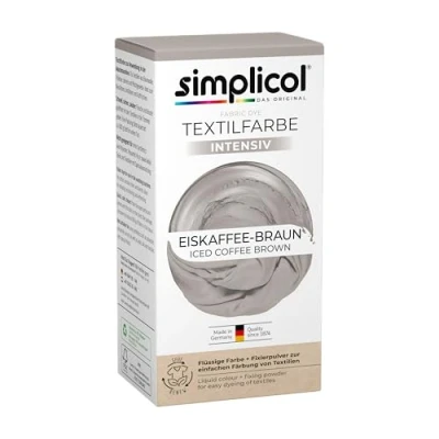 Image of Simplicol Intensive Textile Dye Iced Coffee Brown Easy Washing Machine All in 1 Complete Pack