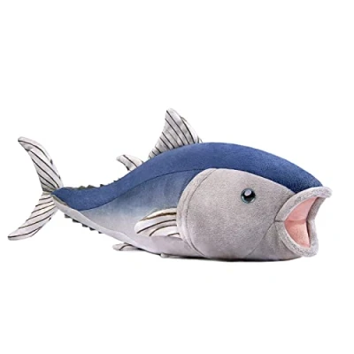Image of lilizzhoumax Simulation Tuna Plush Toy blue 40cm/16, Realistic Stuffed Animal Fish Toy, Cute Super Soft Sea Home Decoration Toys Gift