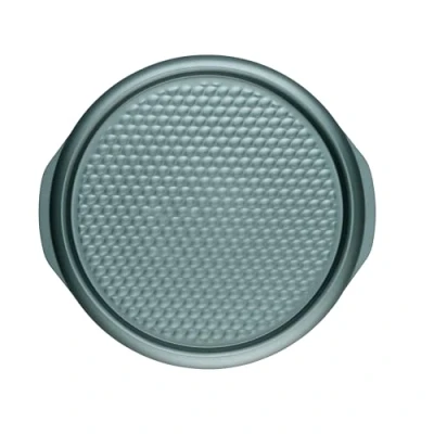 Image of Progress BW09826G2EU7 Shimmer Non Stick Pizza Tray 37cm Round Baking with Textured Base For Even Heat Distribution, Carbon Steel Bakeware, &amp; Garlic Bread, Oven Safe Up To 220C, Green
