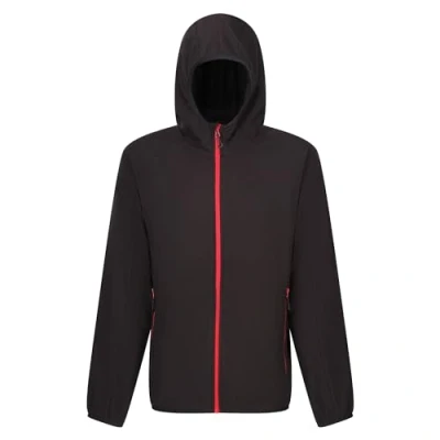 Image of Regatta Professional Men&#039;s Lightweight Navigate Full Zip Fleece Black Classic Red, Size: Xxl