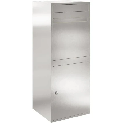 Image of vidaXL Parcel Drop Box Black 41 x 38 103 cm Stainless steel