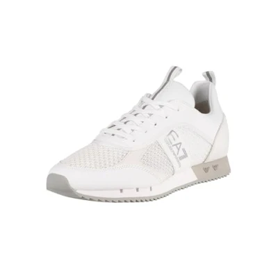 Image of EA7 Emporio Armani Laces Unisex Trainers, Size: 9, White Imitation leather/ textile