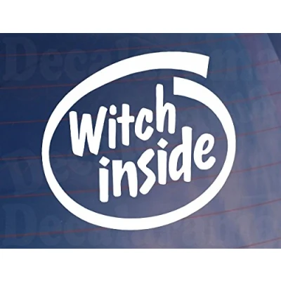 Image of Car Sticker Witch Inside Funny Novelty Van Truck Window Bumper Boot Door Decal
