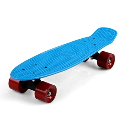 Image of Monzana Mini Skateboard Children&#039;s Cruiser Teenagers Skate Adults Retro Penny Board 22 inch ABEC 7 54 mm wheels Funboard 100kg Blue Red