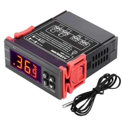 Image of Aideepen AC 110V 220V Temperature Controller, STC 1000 All Purpose Digital Thermostat with Sensor Probe, Centigrade &amp; Fahrenheit Display, Heat/Cool for Fermentation Hatch Freezer Aquarium