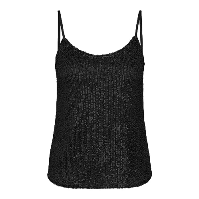 Image of PIECES Women&#039;s Pcdelphia Strap Top Shirttop, Black, S