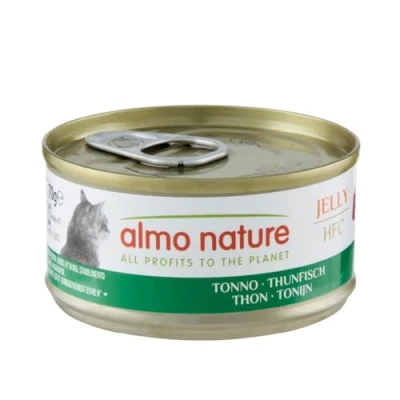 Image of almo nature HFC Light Wet Cat Food with Chicken &amp; Aloe (Pack of 24 x 70g Tins), transparent
