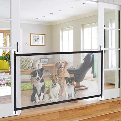 Image of Magic Gate for Dogs, Pet Safety Gate, Barrier Protective Fence, Mesh Portable Folding Net Safe Guard Isolation, Suitable Install Doorway Hall Anywhere, Dogs/Cats/baby (180 * 72cm)