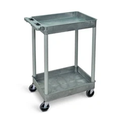 Image of Super Strength Multi Purpose Trolley; 2 Trays Swivel Castors 50kg Grey