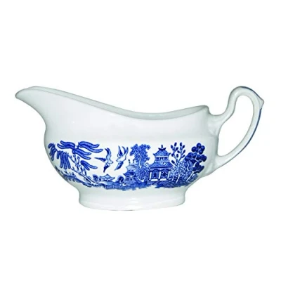 Image of Churchill China Blue Willow Georgian Gravy Boat 340ml