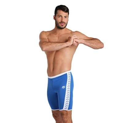 Image of ARENA Men&#039;s Performance Icons Solid Swim Jammer Trunks, Royal/White, 22