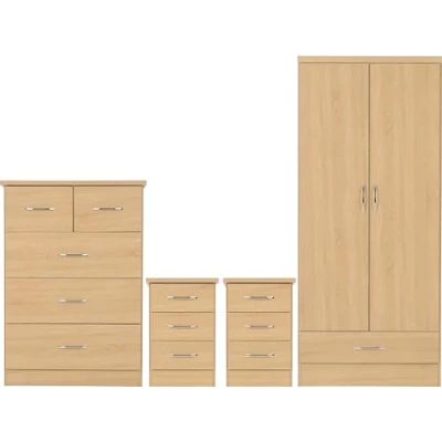 Image of Seconique Bedroom Set, Engineered Wood, Sonoma Oak Effect, W 780mm x D 520mm H 1825mm