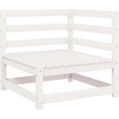 Image of vidaXL Garden Corner Sofa White Solid Wood Pine