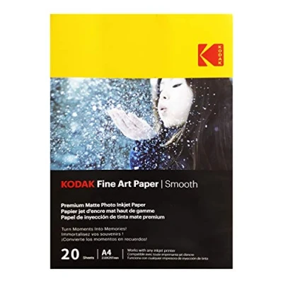 Image of KODAK Fine Art Paper Smooth A4 (210 x 297 mm) Photo 230 GSM 20 Sheets
