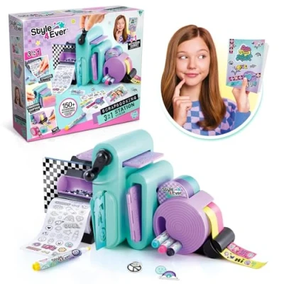 Image of Style 4 Ever Scrapbooking 3 in 1 Station Customise Your Notebooks, Stationary &amp; More! 150+ DIY Accessories Included Hours of Creative Fun Designing, Embossing, Creating Tapes Making Stickers!