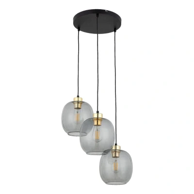 Image of Omega Cluster Pendant Ceiling Light Black 3xE27