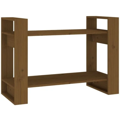 Image of vidaXL Book Cabinet/Room Divider Honey Brown 80x35x56.5 cm Solid Wood