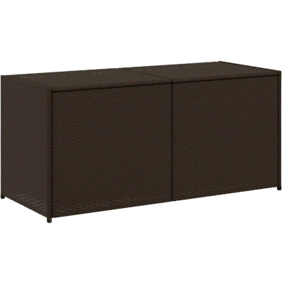 Image of vidaXL Garden Storage Box Brown 283L Poly Rattan