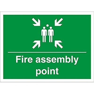 Image of Seco Fire Assembly Point Sign, 600mm x 450mm 4mm Fluted Board
