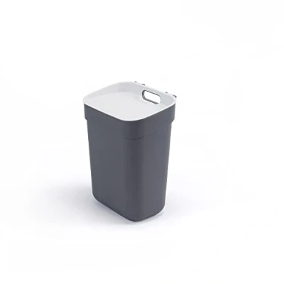 Image of Curver Ready to Collect 100% Recycled 10L Kitchen Accessories Recycling Lift Top Bin Dark Grey Light Lid