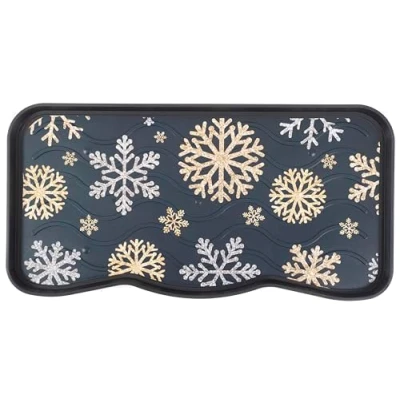 Image of Nicoman Boot Tray Shoe Organiser Soft Rubber Non Slip Washable Multipurpose Container Floor Carpet Protection for Indoor Outdoor (Snowflake, Pack of 2)