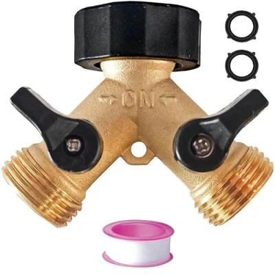 Image of Garden Hose Splitter 2 Way, Double Connector, tap Way，Y Valve Water Splitter, and 3/4&quot; Distributor for Outdoor Hoses,Hose Parts &amp; Outside
