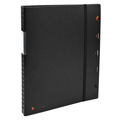 Image of Exacompta Ref 85334E Exactive Exaview PP Display Book Suitable for A4 Documents, 30 Pockets, 60 Viewing Pages, Elastic Strap Closure, Rigid Cover Black